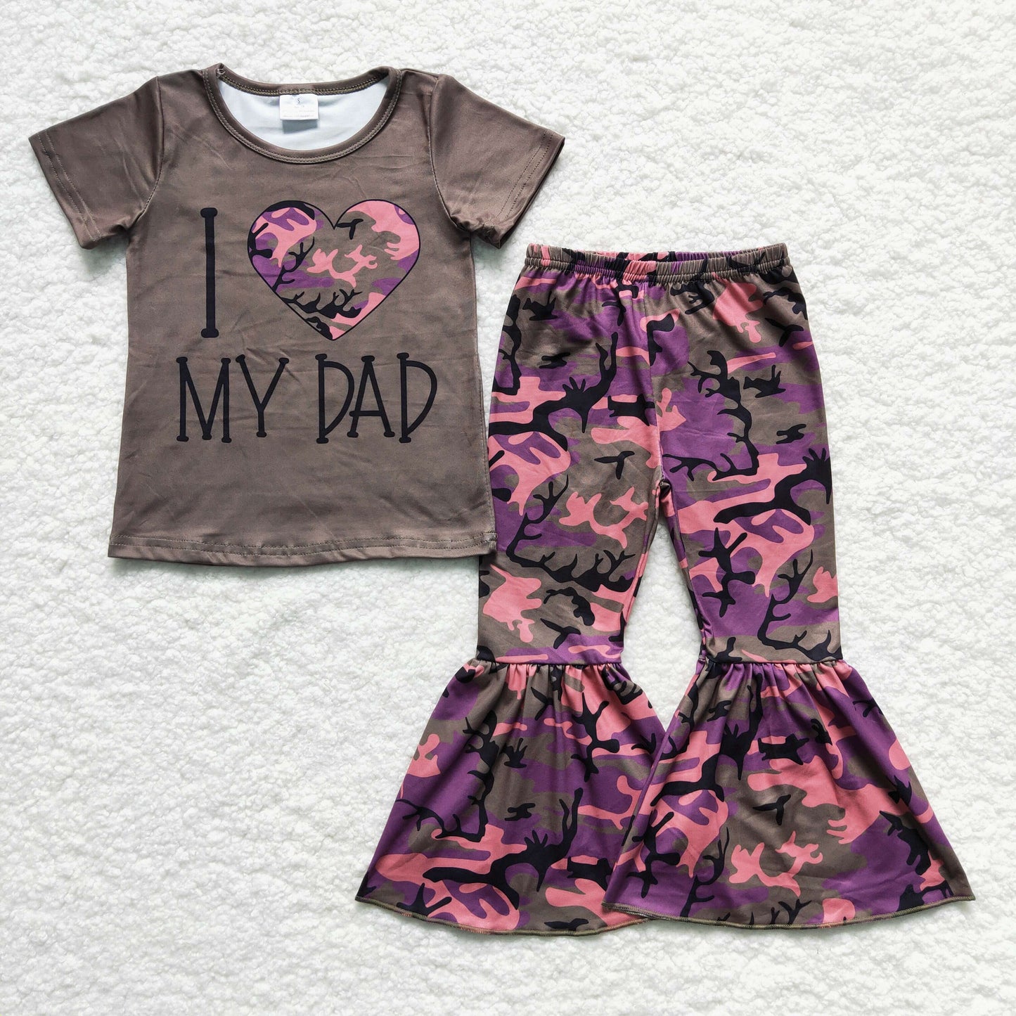 I Love MY DAD Camo Girl Outfits