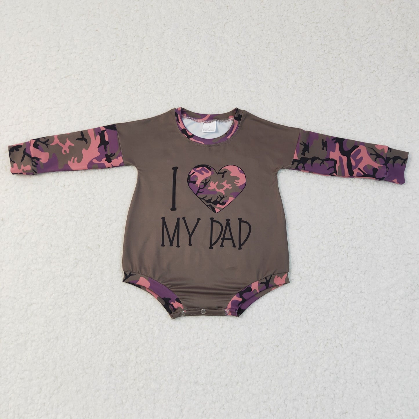 Camo I MY DAD long sleeves romper