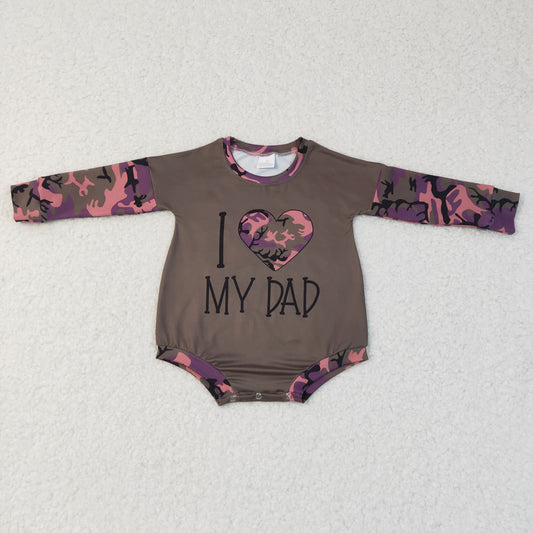 Camo I MY DAD long sleeves romper