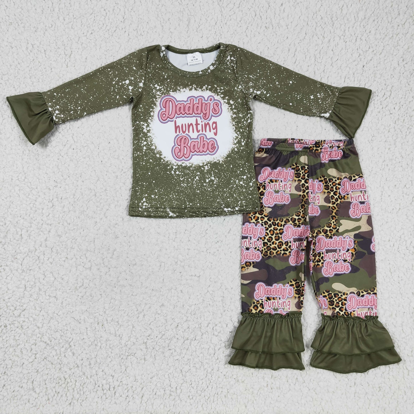 DADDY'S Hunting Green Ruffle Girls Outfits