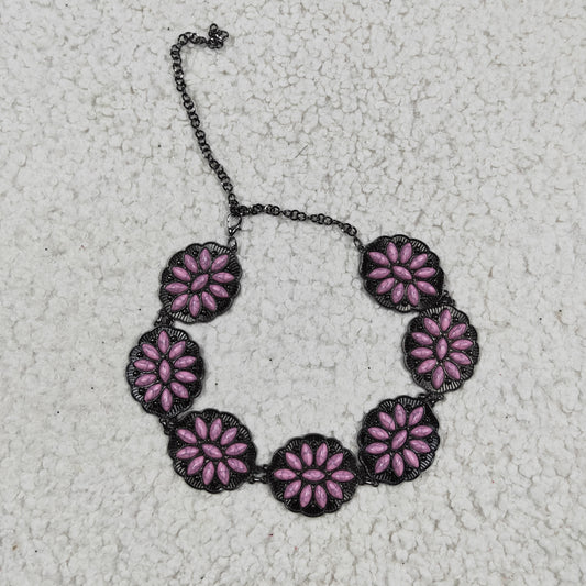 PURPLE TURQUOISE CHAINS BELT FOR PANTS