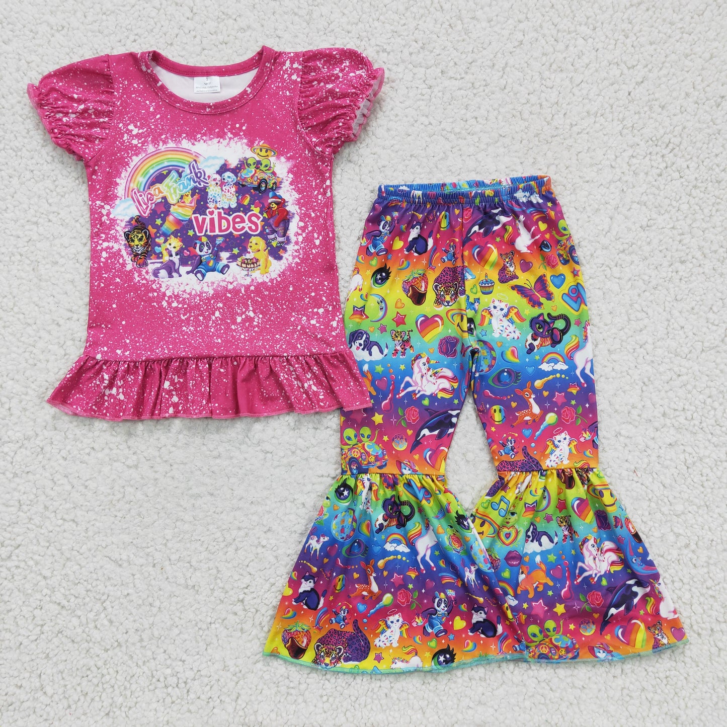 Rose Red Cartoon Girls Set