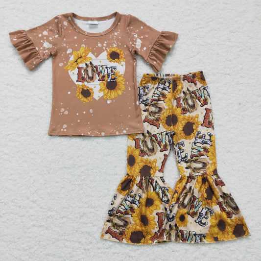 Sunflower Bell Pants Girls Set