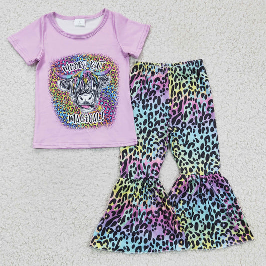 Purple Leopard Cow Girls Set