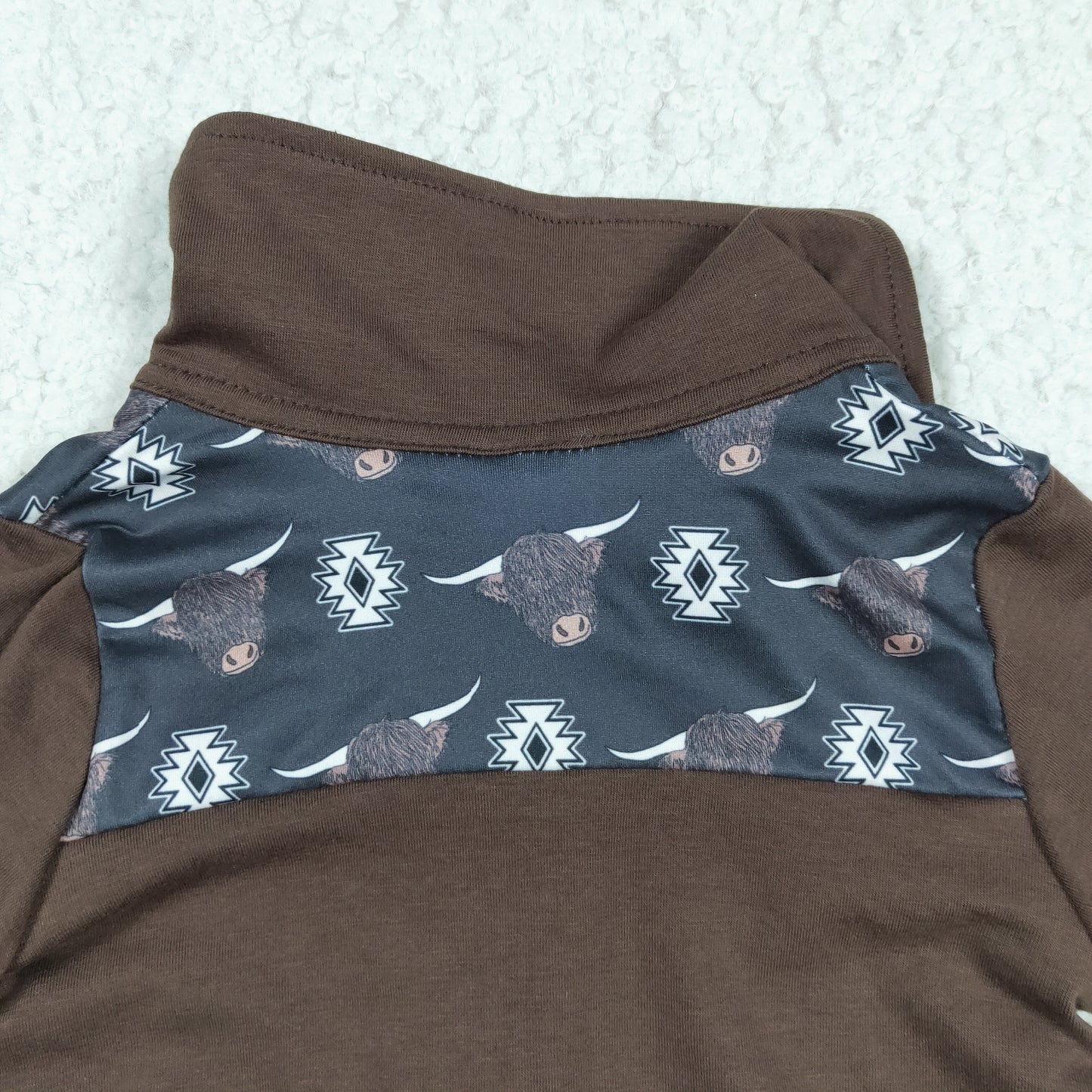 Western Cow With Zipper Coat