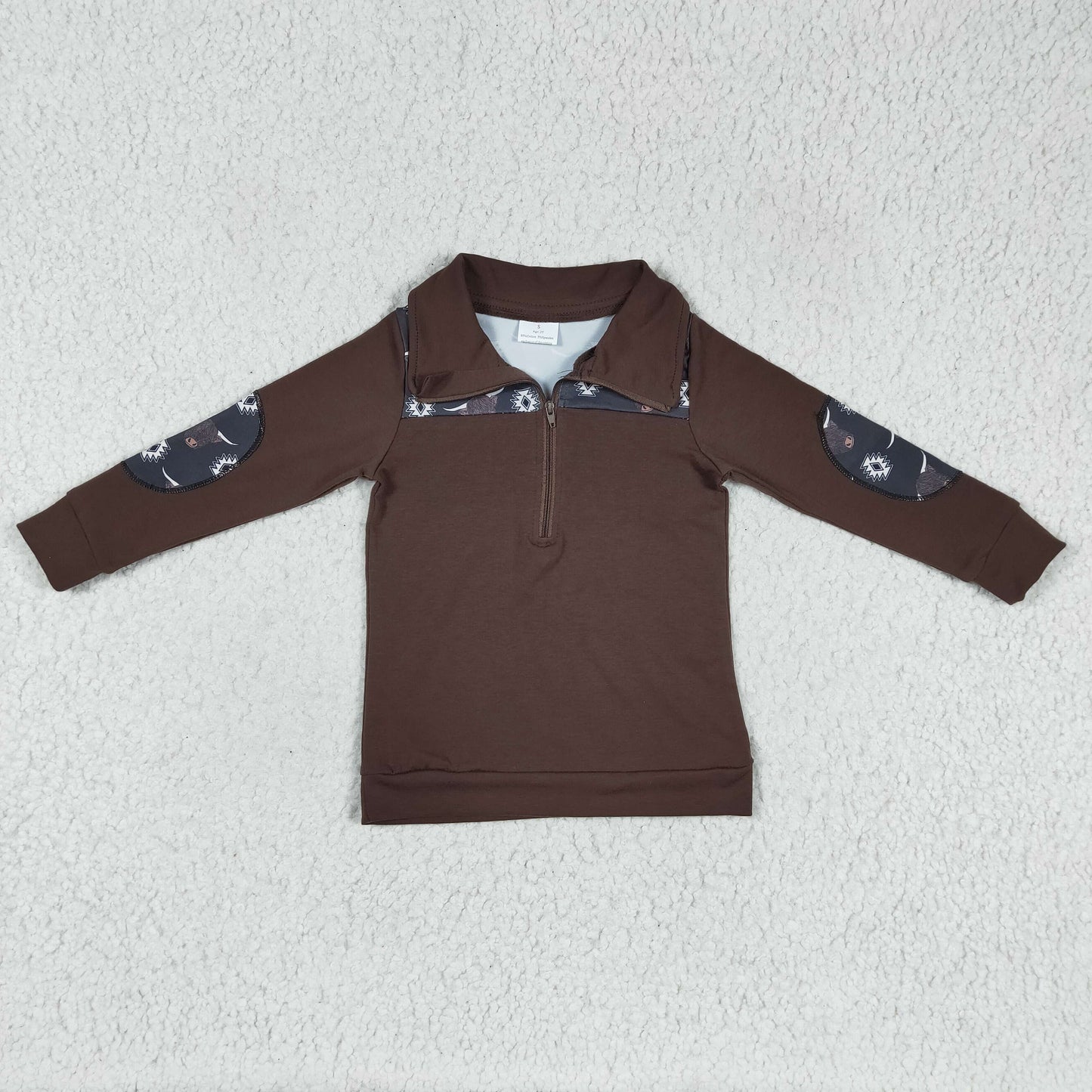 Western Cow With Zipper Coat