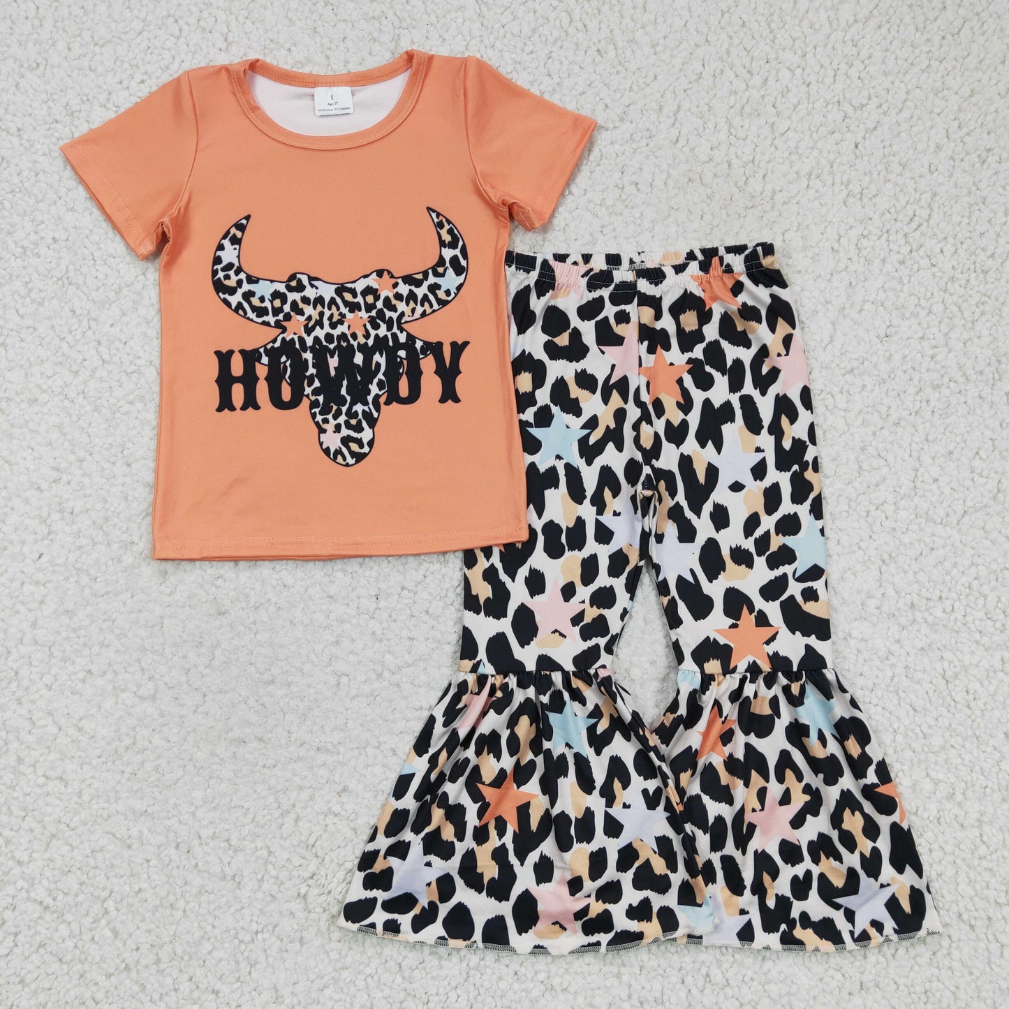 Western Orange Cow Leopard Cow Girls Set