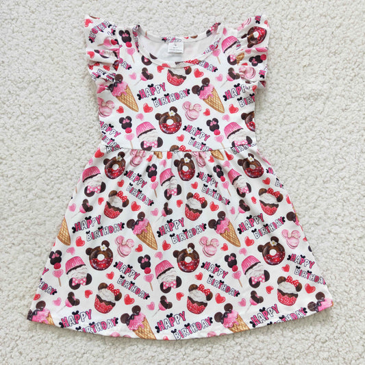 Pink Happy Birthday Girls Dress