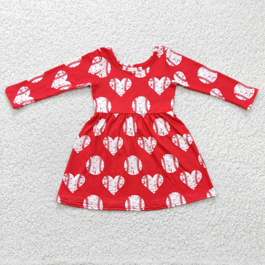 Red Baseball Girls Dress