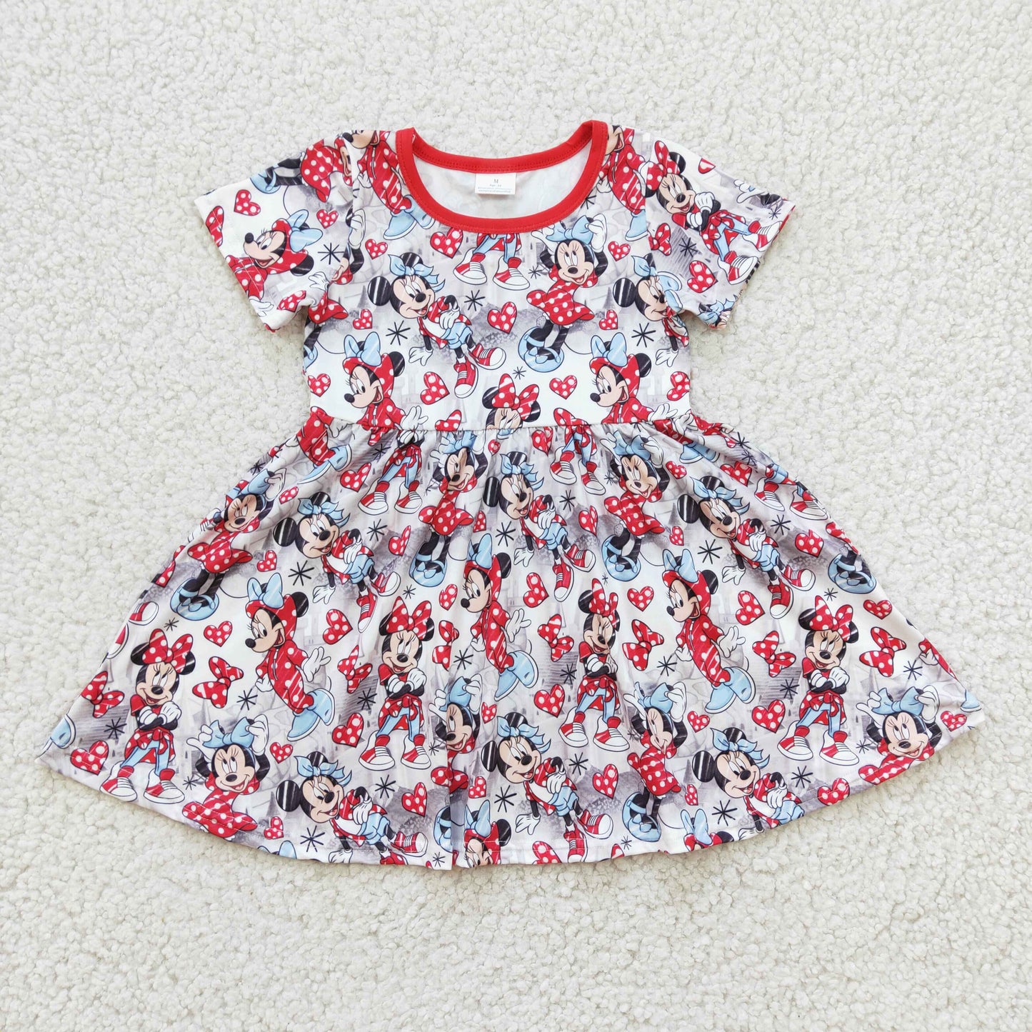 big skirt Red Cartoon dress