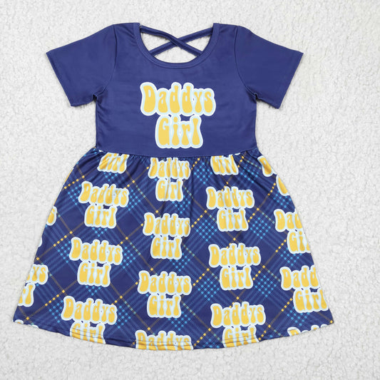 Blue DADDY GIRL Short Sleeve Skirt