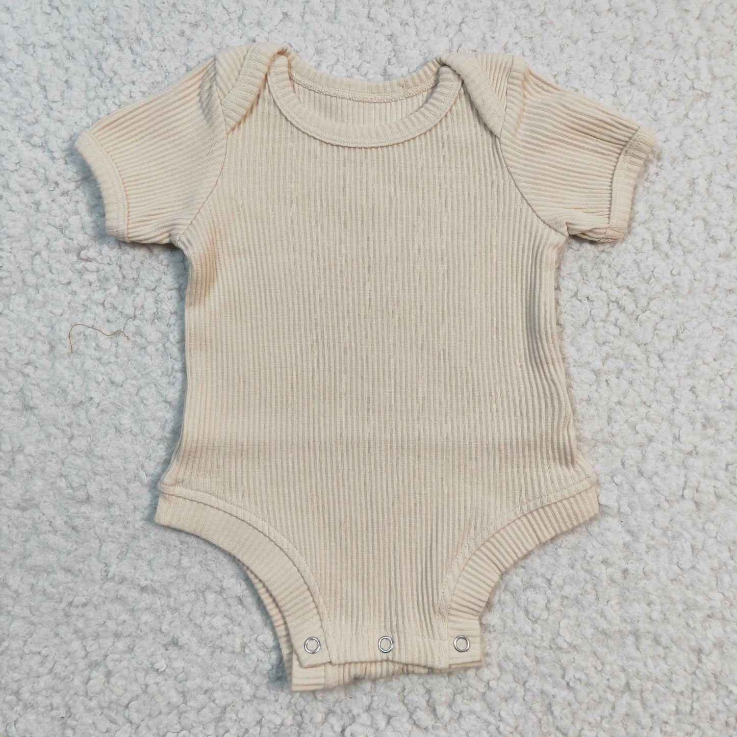 Ivory White Rubbed material Short Sleeve Jumpsuit