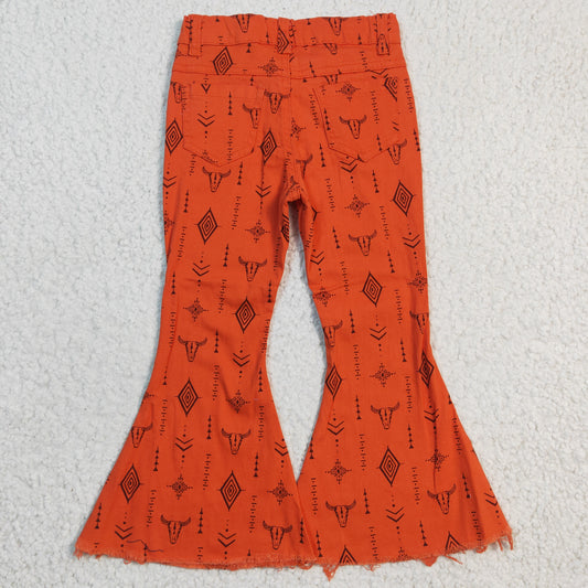 Orange Cow bottom Jeans