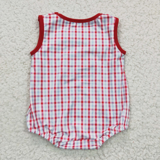 Red Crab Embroidery baby Romper