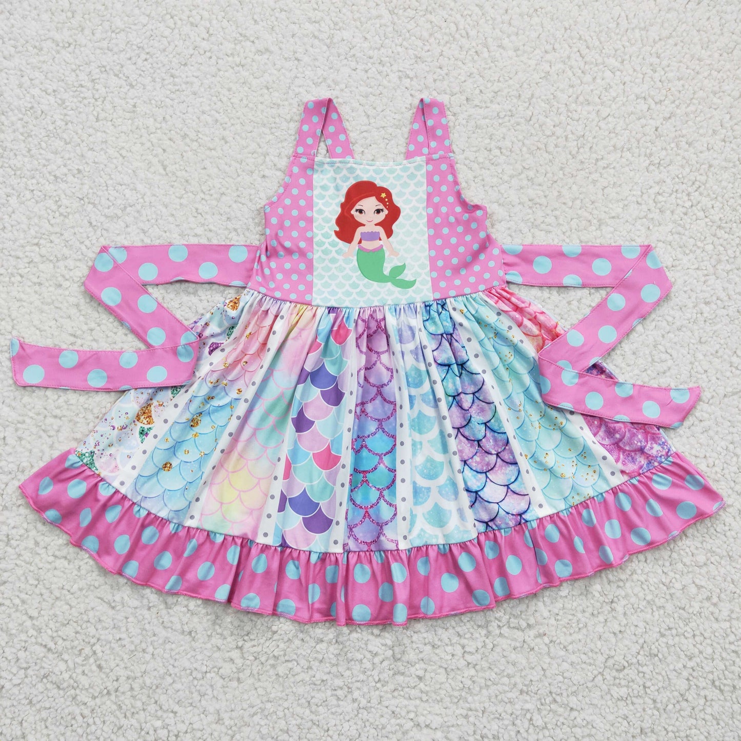 Purple Dots Cartoons Twirl Dress