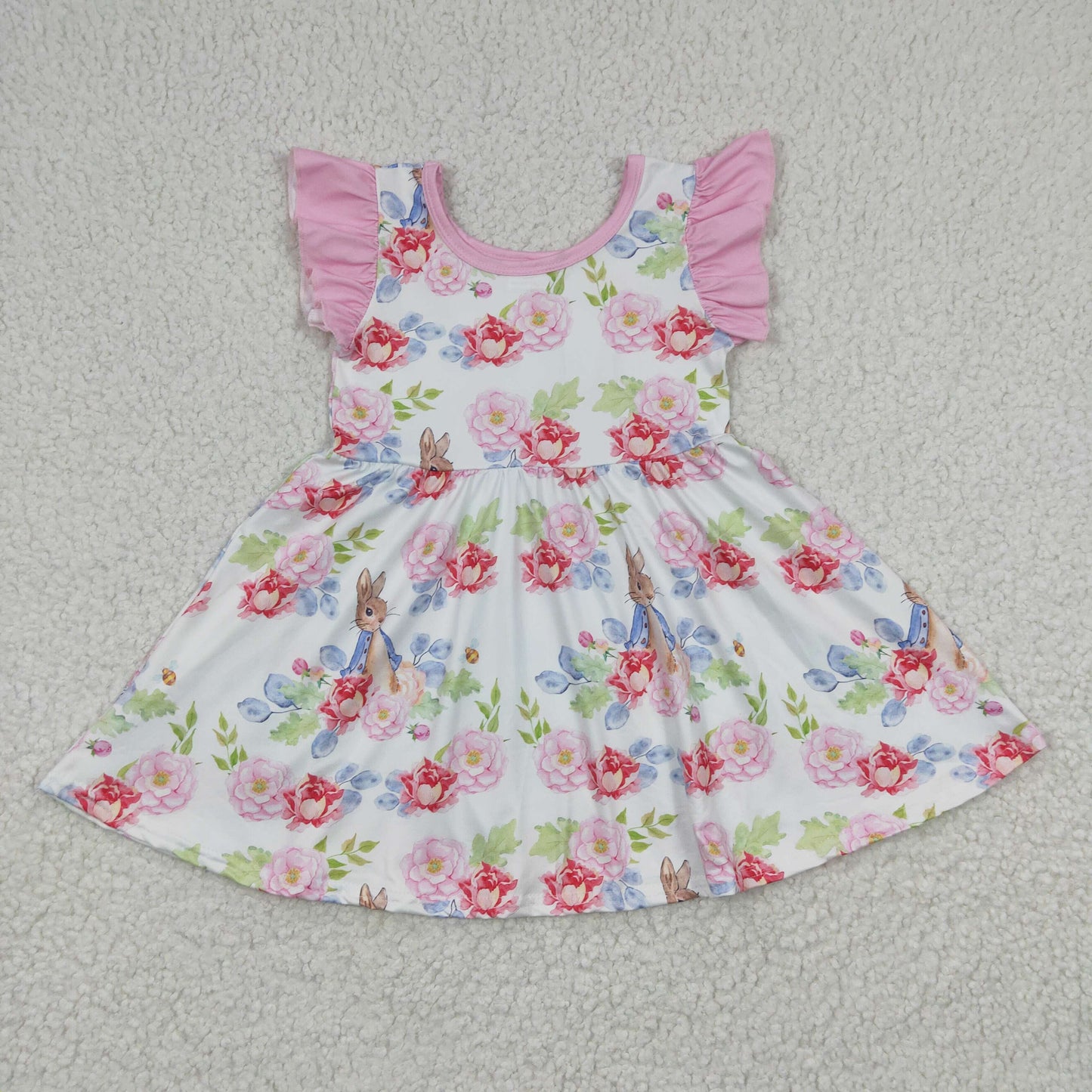 Pink Easter Bunny Flowers Dress