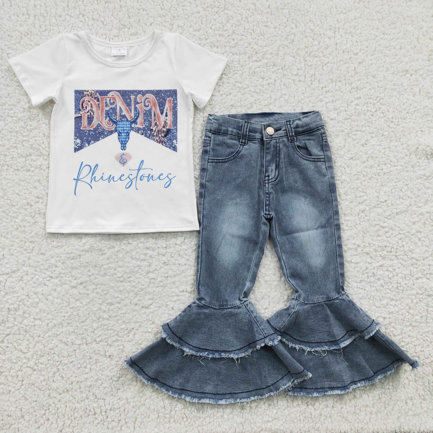 Cow Baby shirt + Stripe Jeans