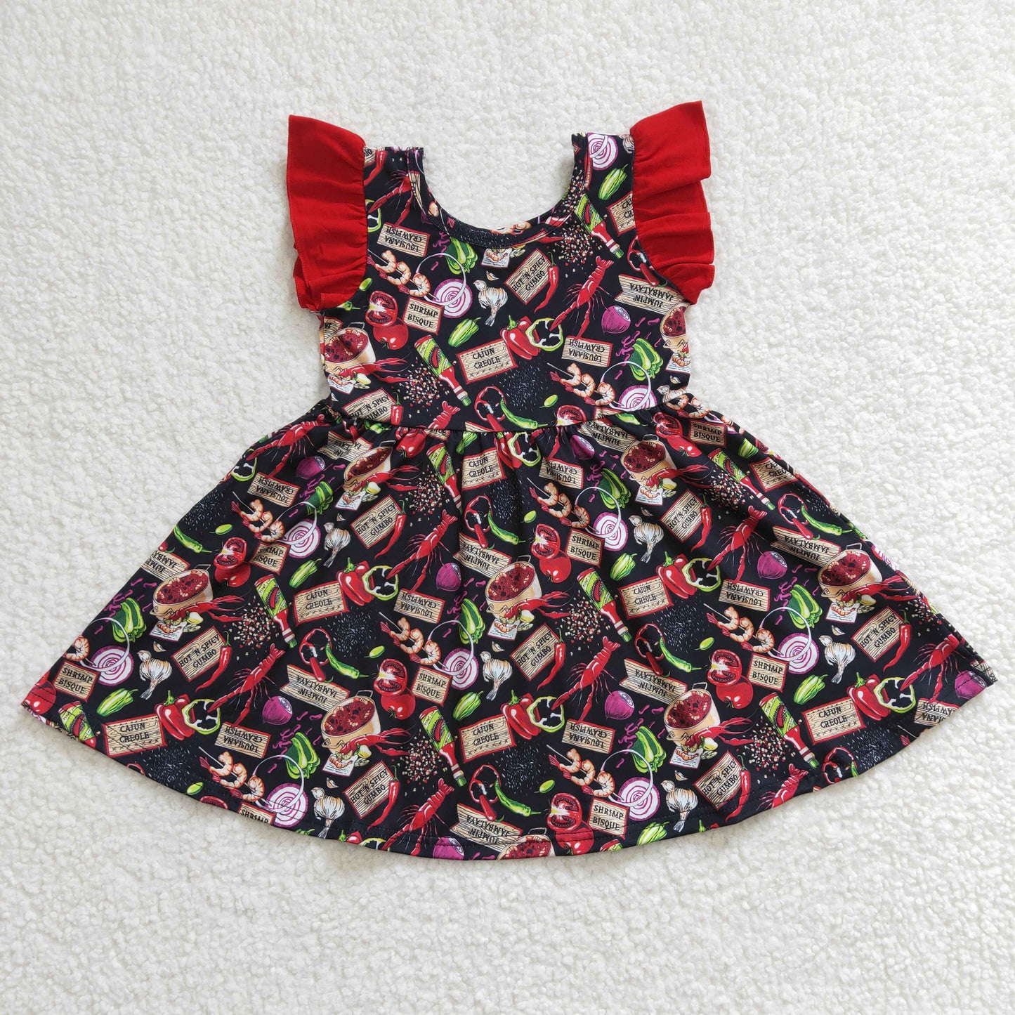 big skirt Red Lobster Red ruffles dress
