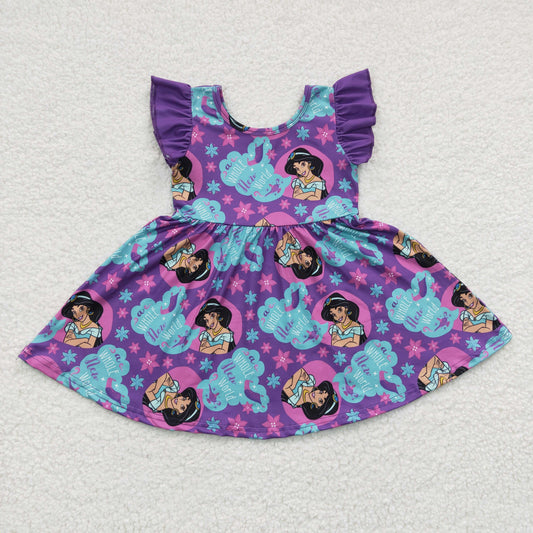 big skirt Purple Cartoon Ruffles dress