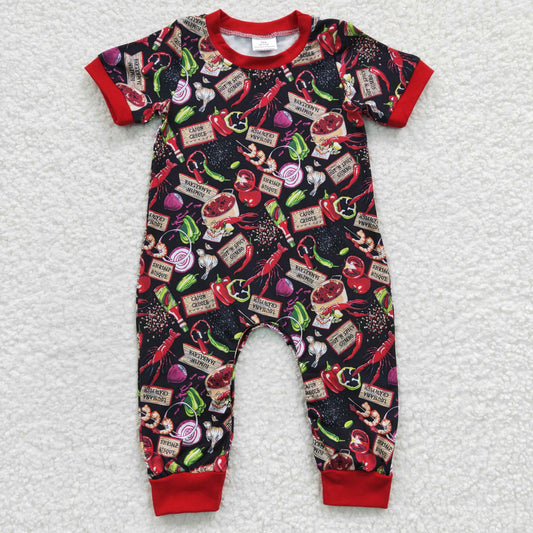 Red Lobster Print Boy Romper