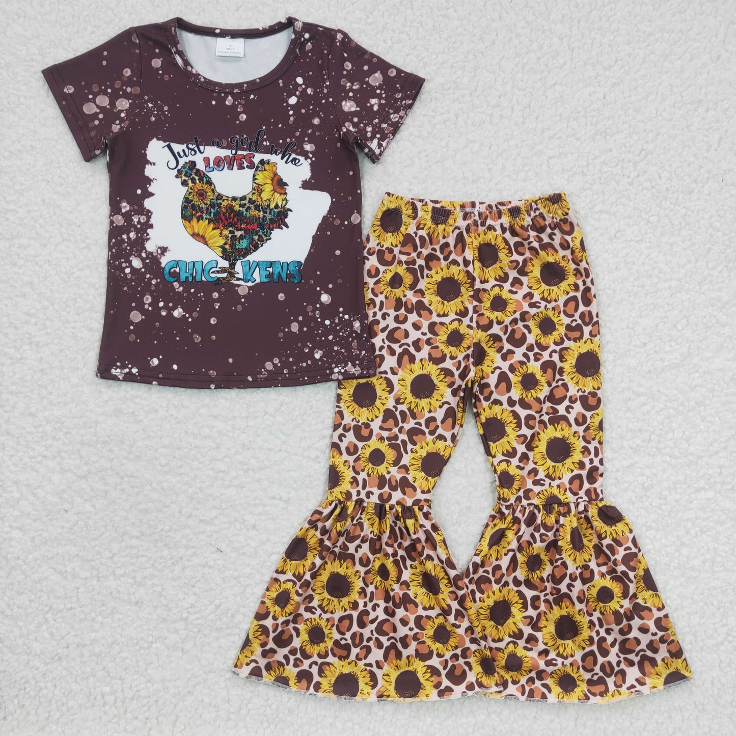 Brown Chicken Sunflower Girls Outfits