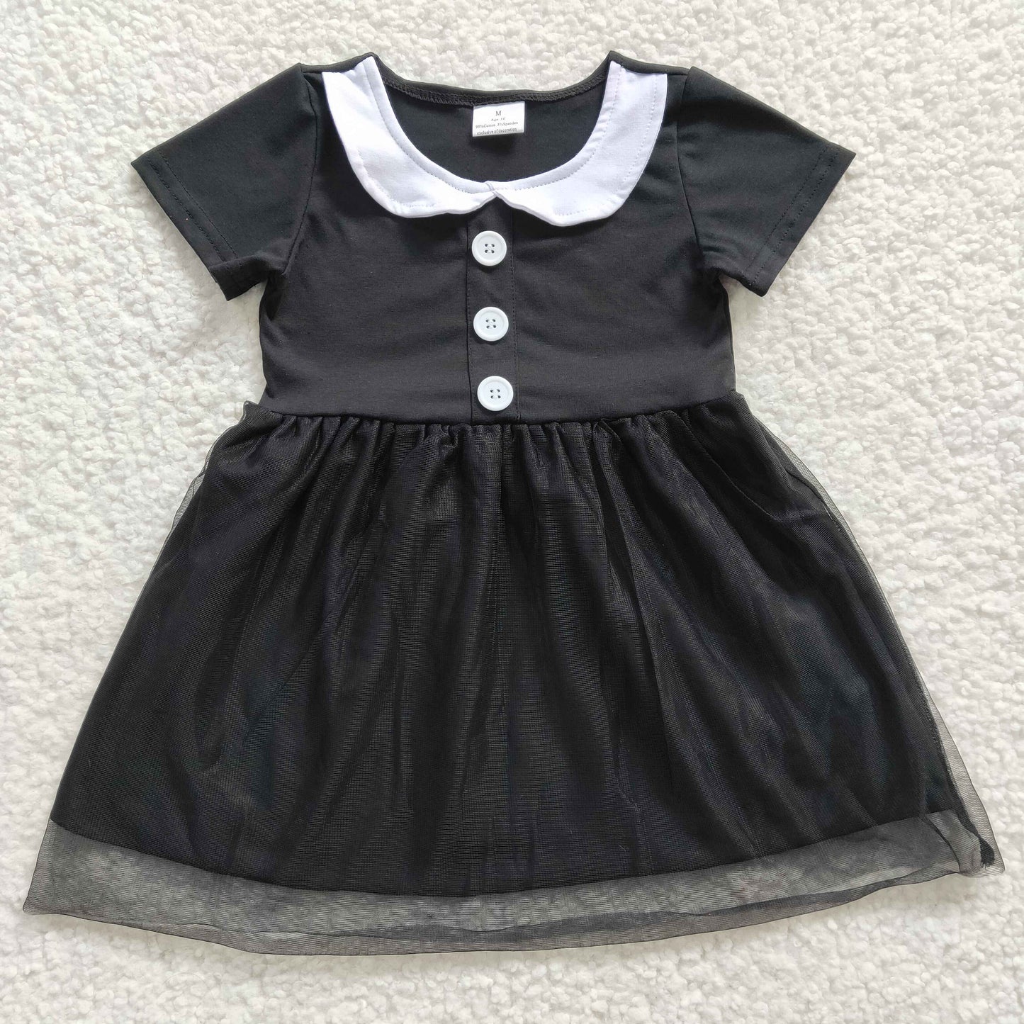 Black Lace Short Girls Dress