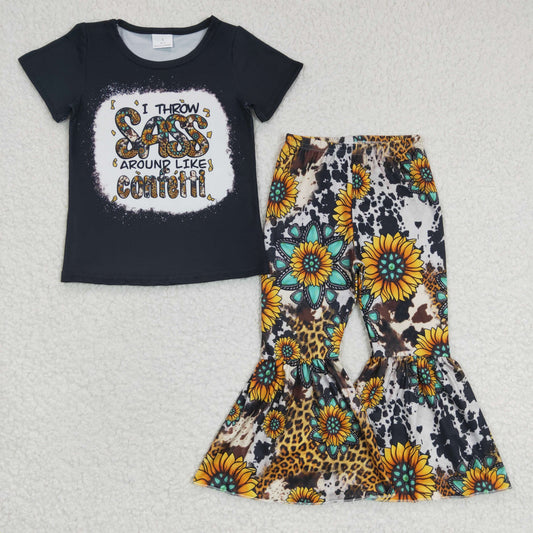 Black Flowers SASS Leopard Girls Outfits