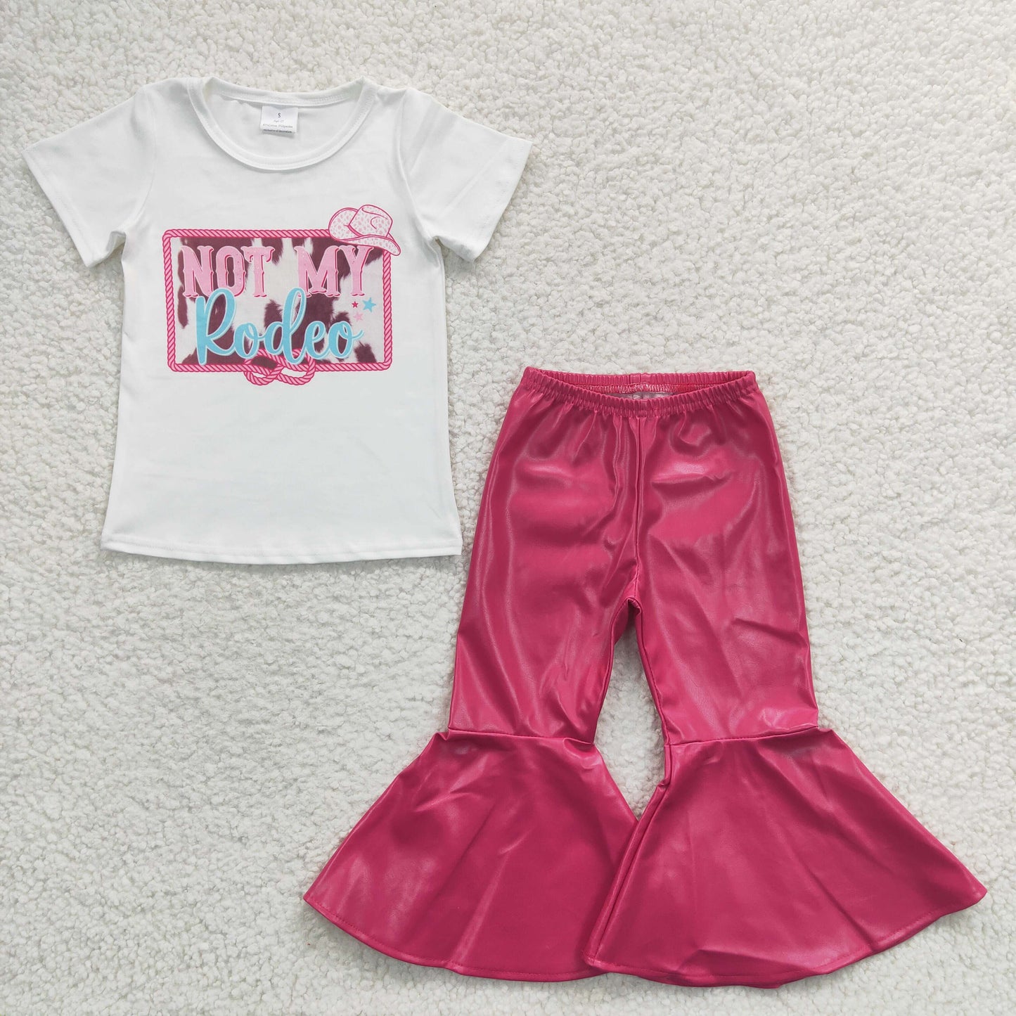 Pink Not My Baby Shirt leather Girls Bell Bottom