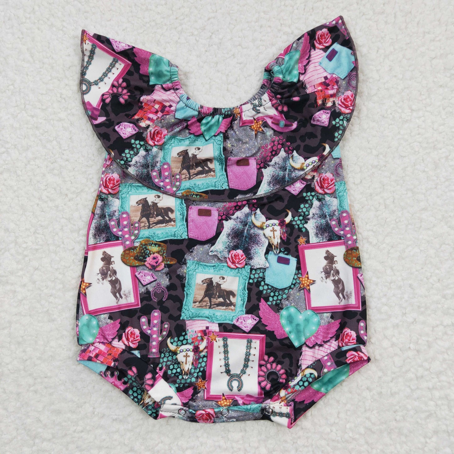 Cowboy baby Girls romper