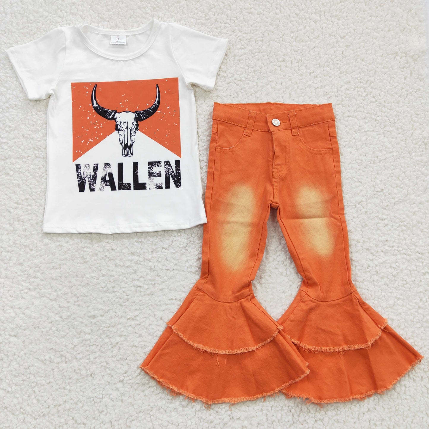 Cow Baby Shirt Orange Jeans