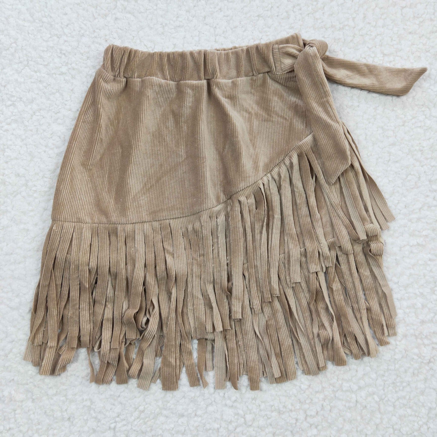 Brown Velvet Tassel Girls Dress