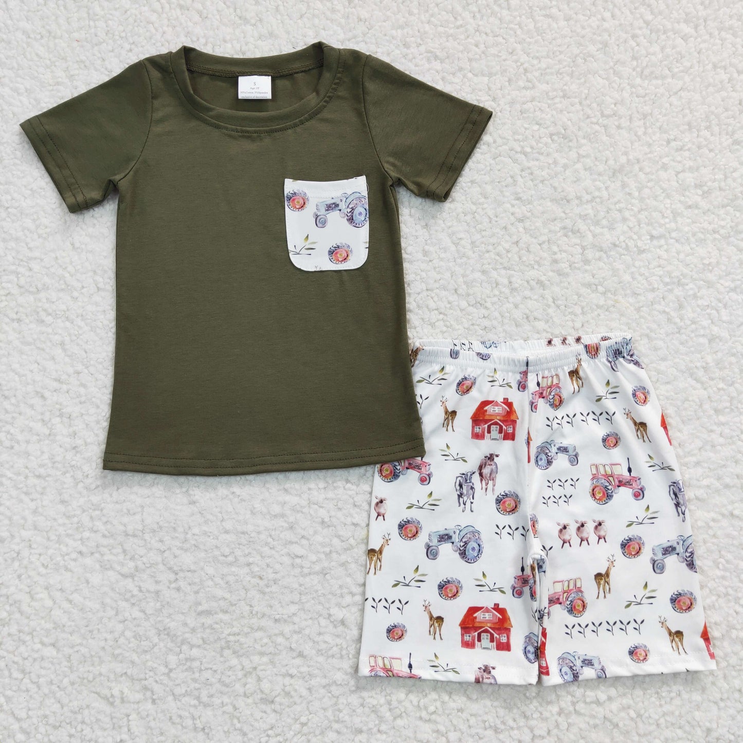 Western Dark Green Summer Boy Set