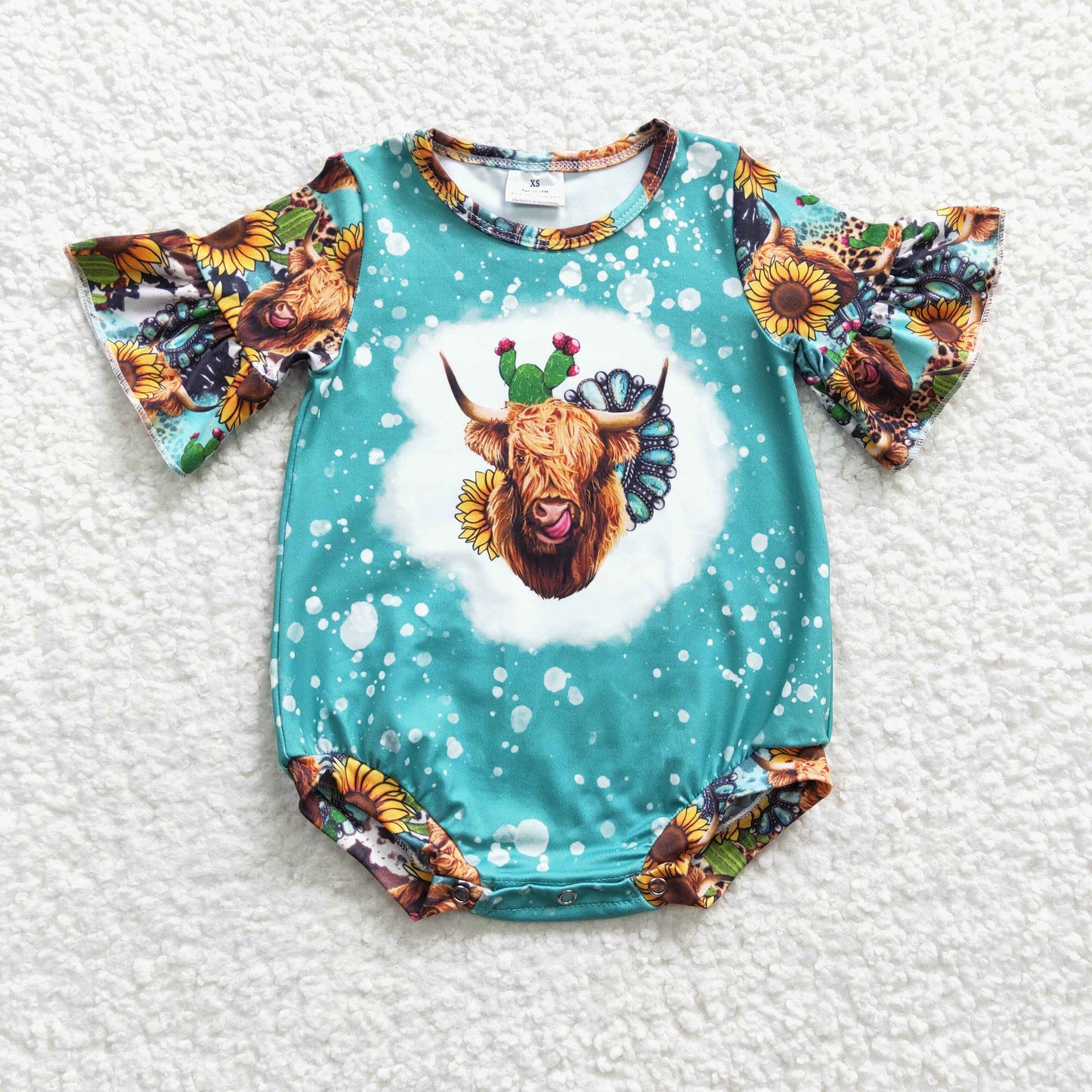 Sunflower Cow Baby Romper