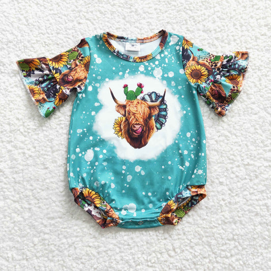 Sunflower Cow Baby Romper