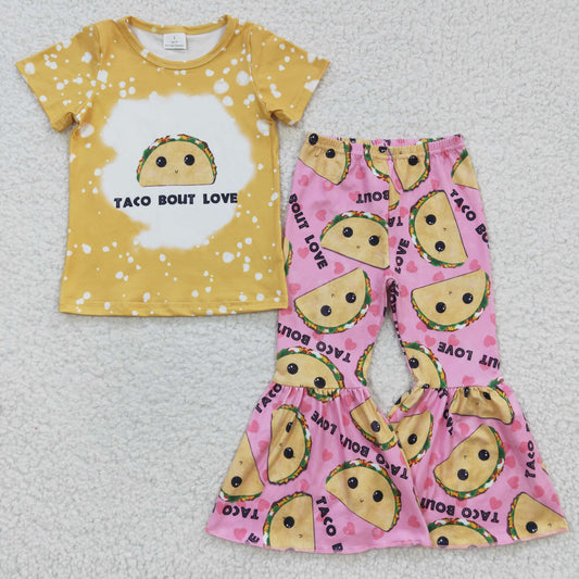 Yellow Cartoon Girls Pant Set