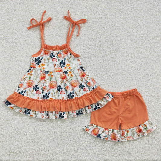 Flowers Short Summer Girls Set