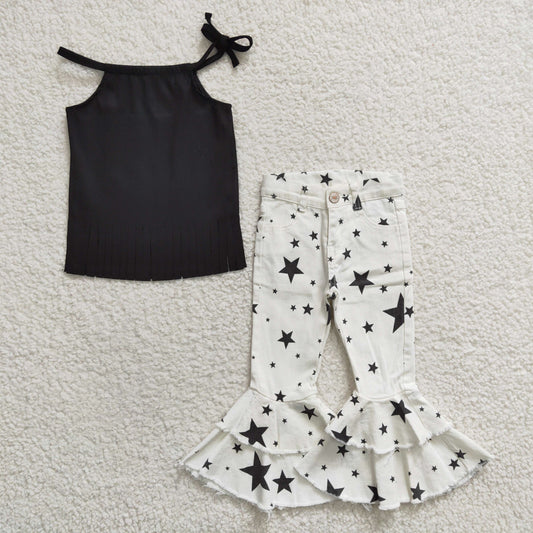 Black Top Baby shirt + Star Jeans