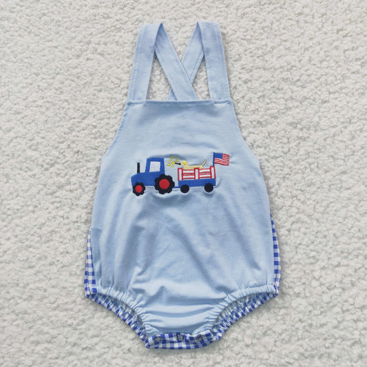 Embroidered July of 4th Baby Boy Romper