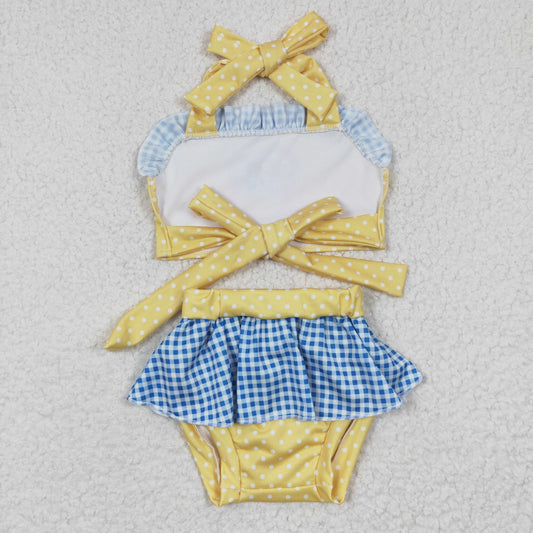 Yellow Cartoon 2pc girls summer Swimsuit