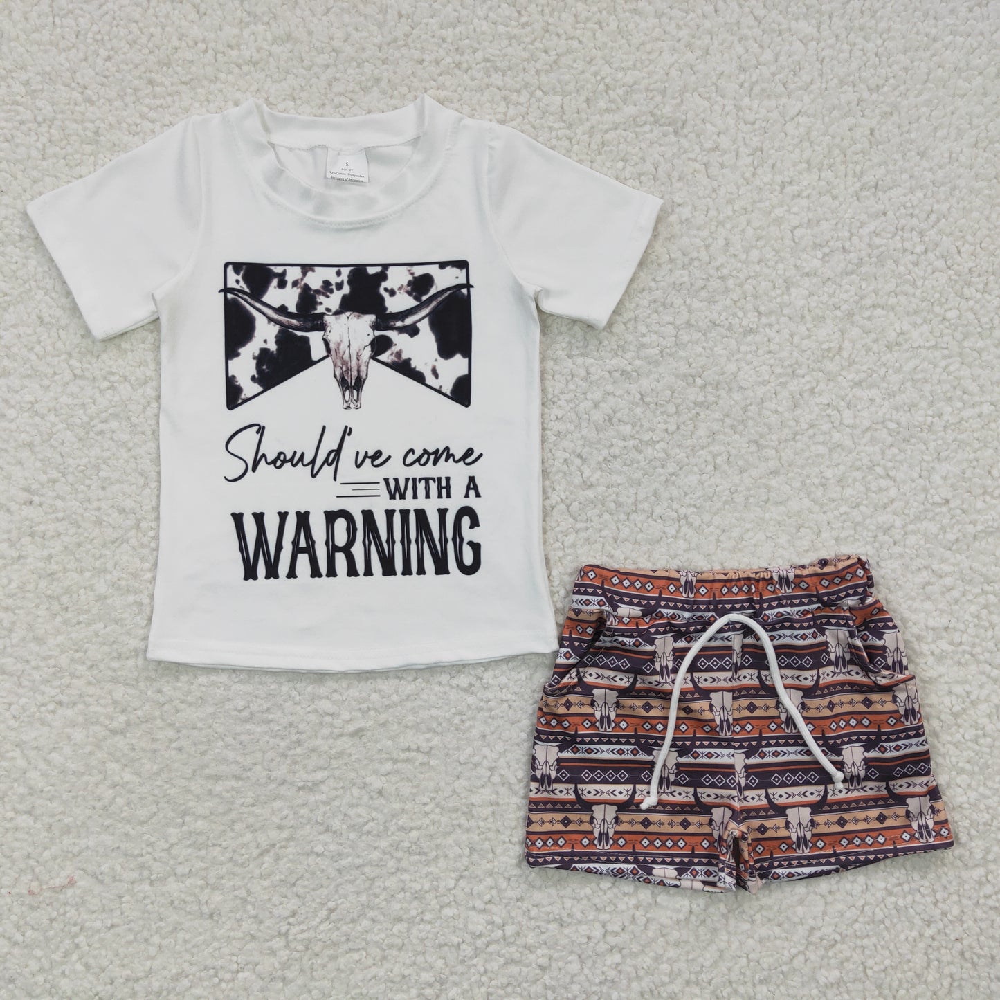 WARNING Cow Summer Boy Set