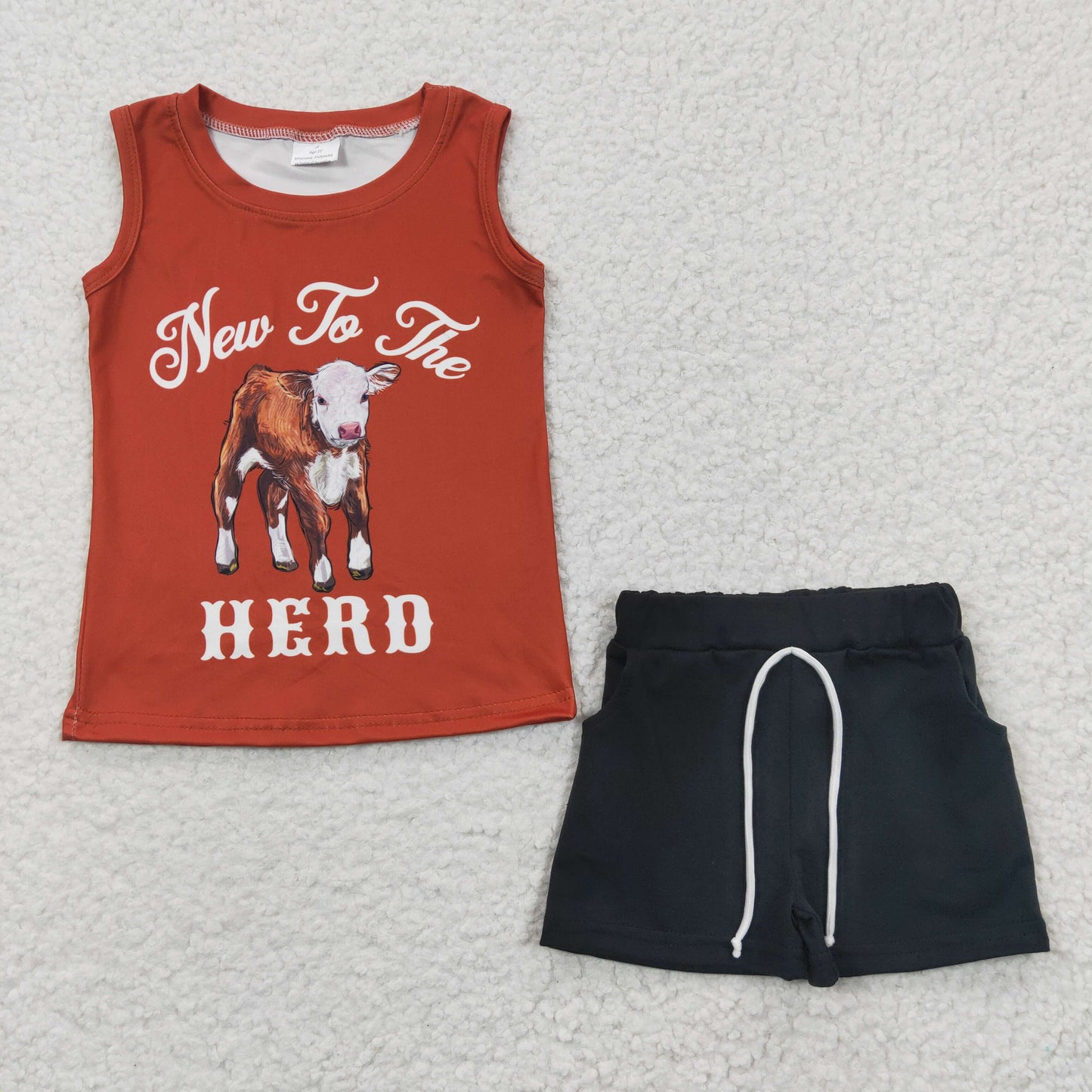 Western Brown Cow Boy Summer Set
