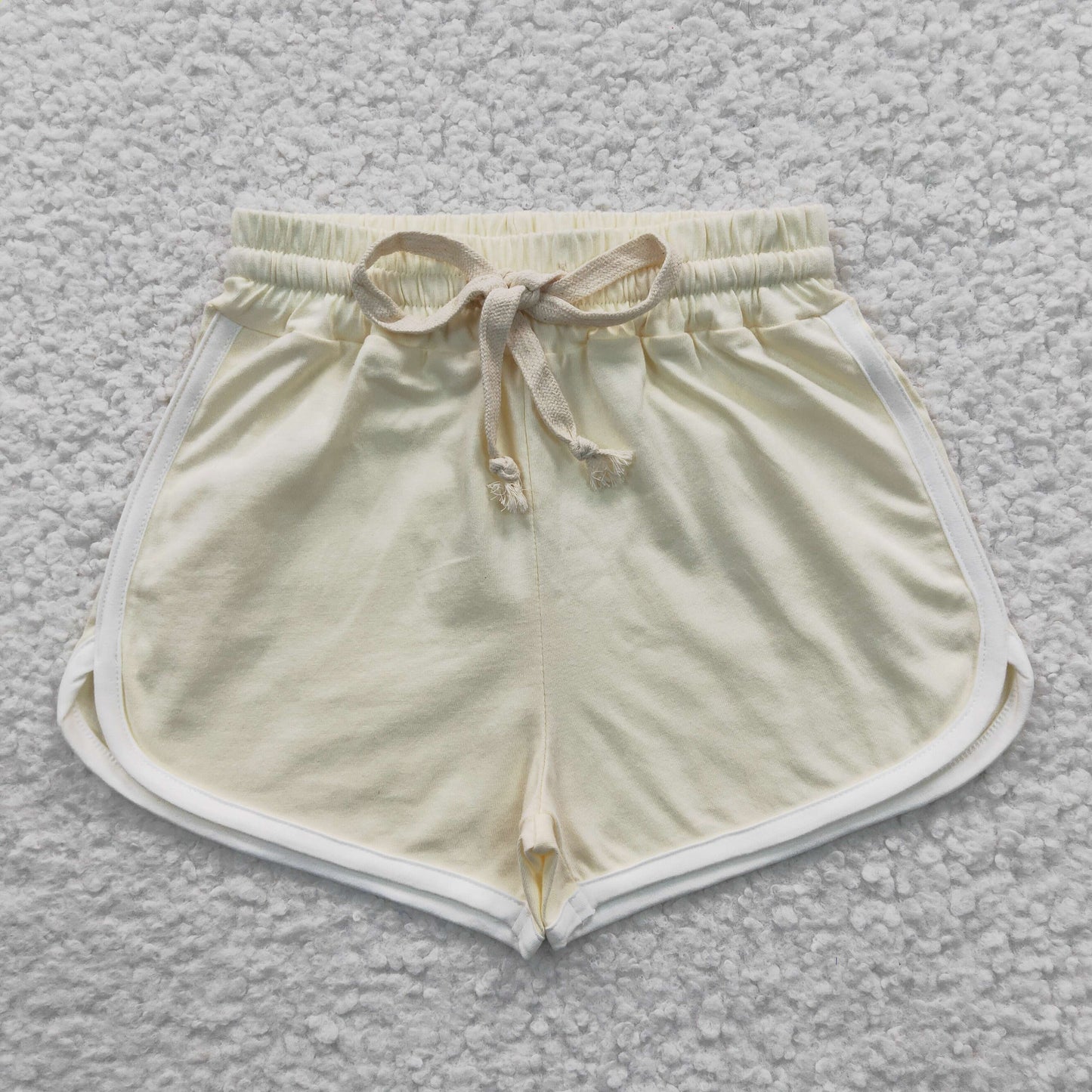 Cream Cotton Material Shorts
