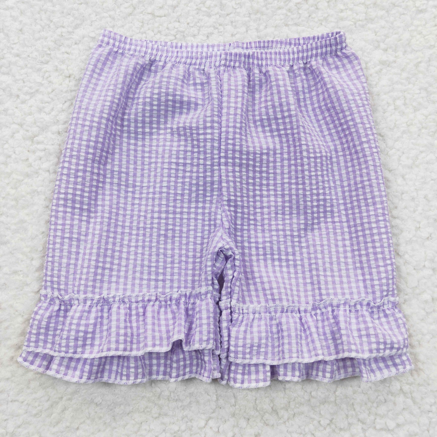 Purple Seersucker Material Shorts