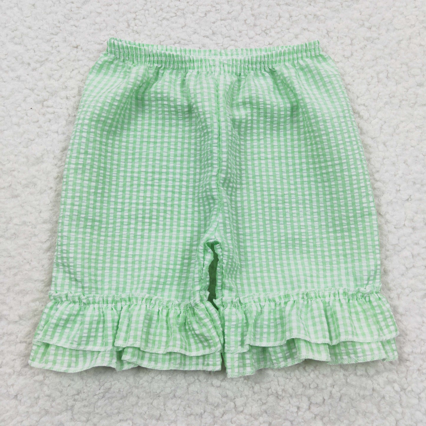 Green Seersucker Material Shorts