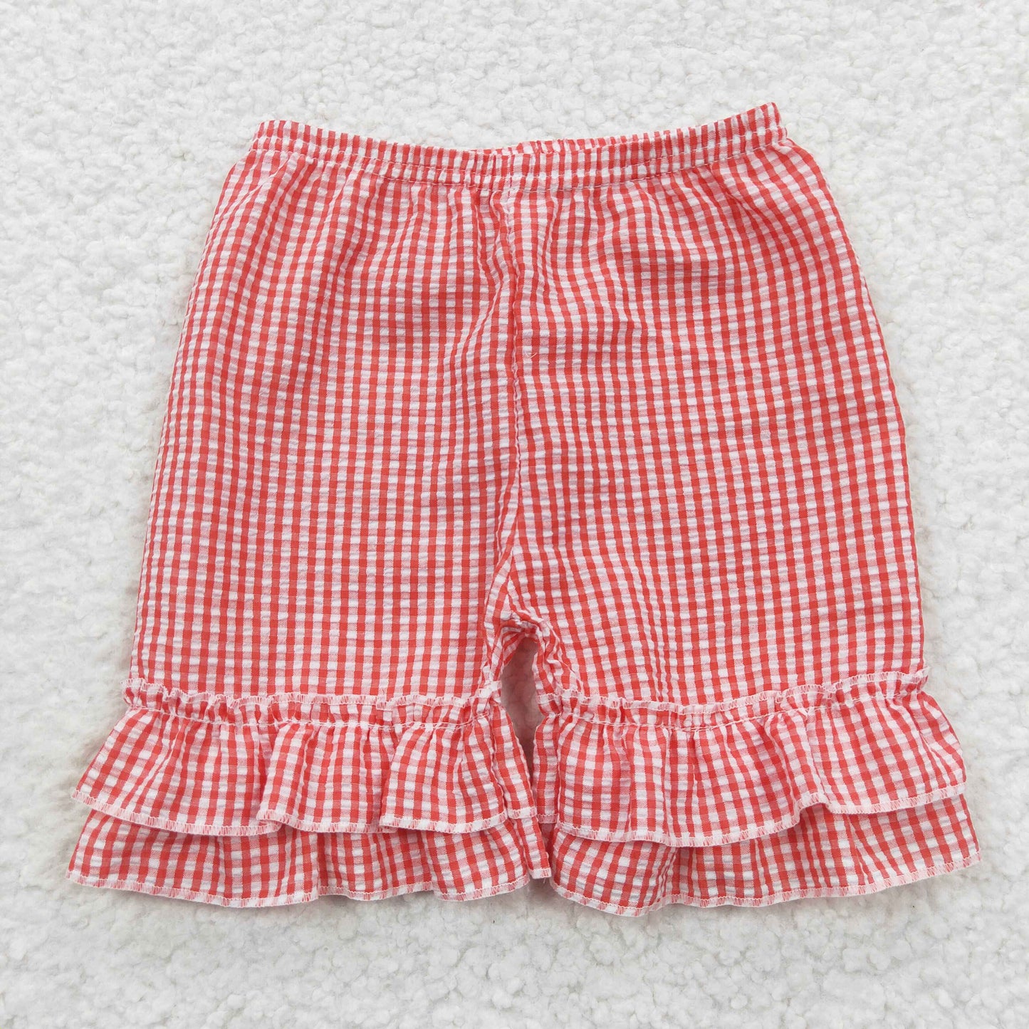 Red Seersucker Material Shorts