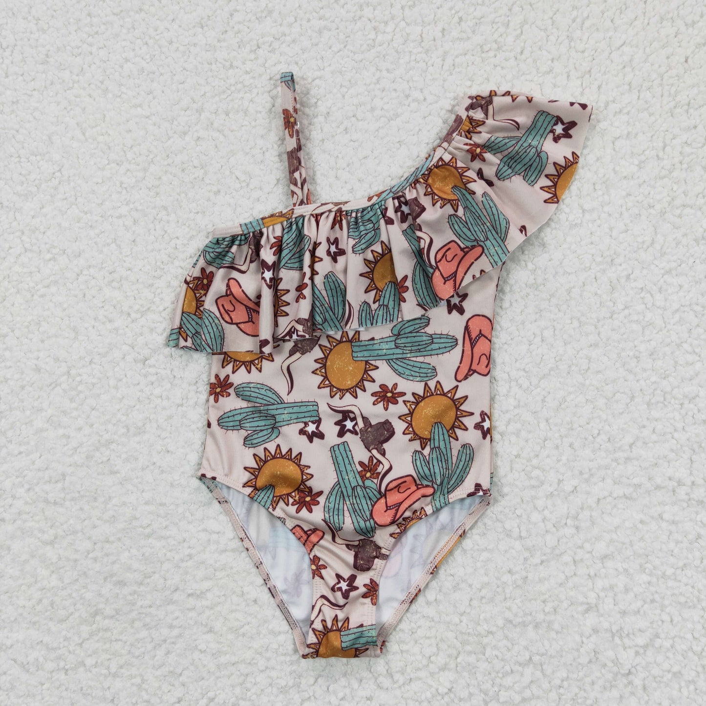 Western Cactus Cow Girls Summer Swimsuit