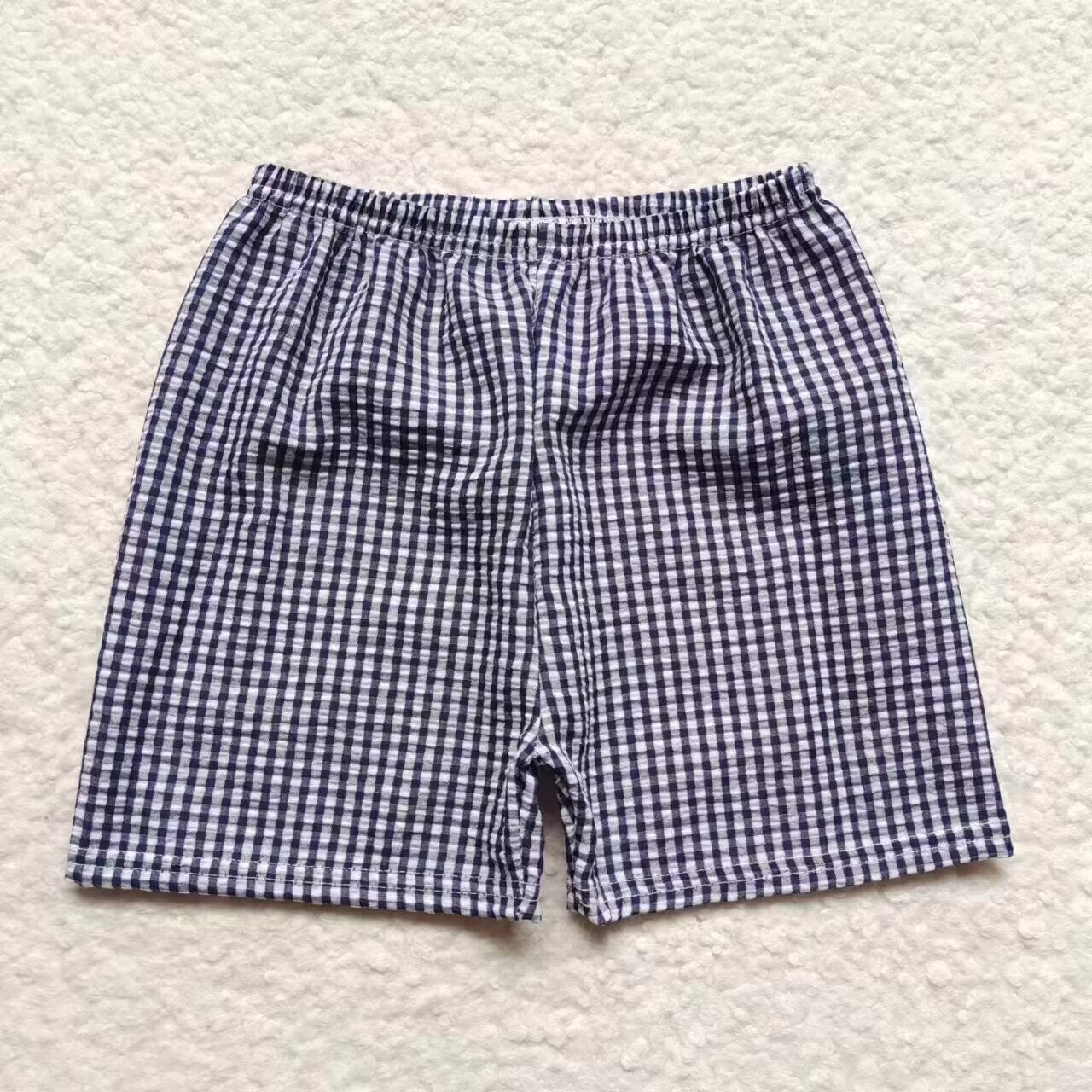 Black Seersucker Material Shorts
