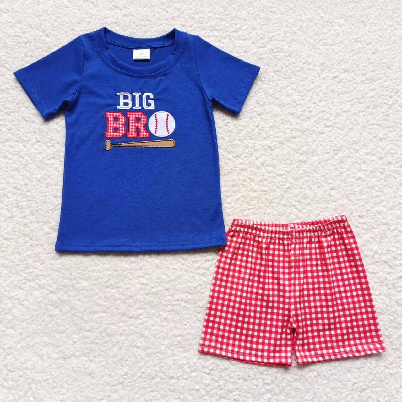 Blue Embroidered Baseball Boy Suit