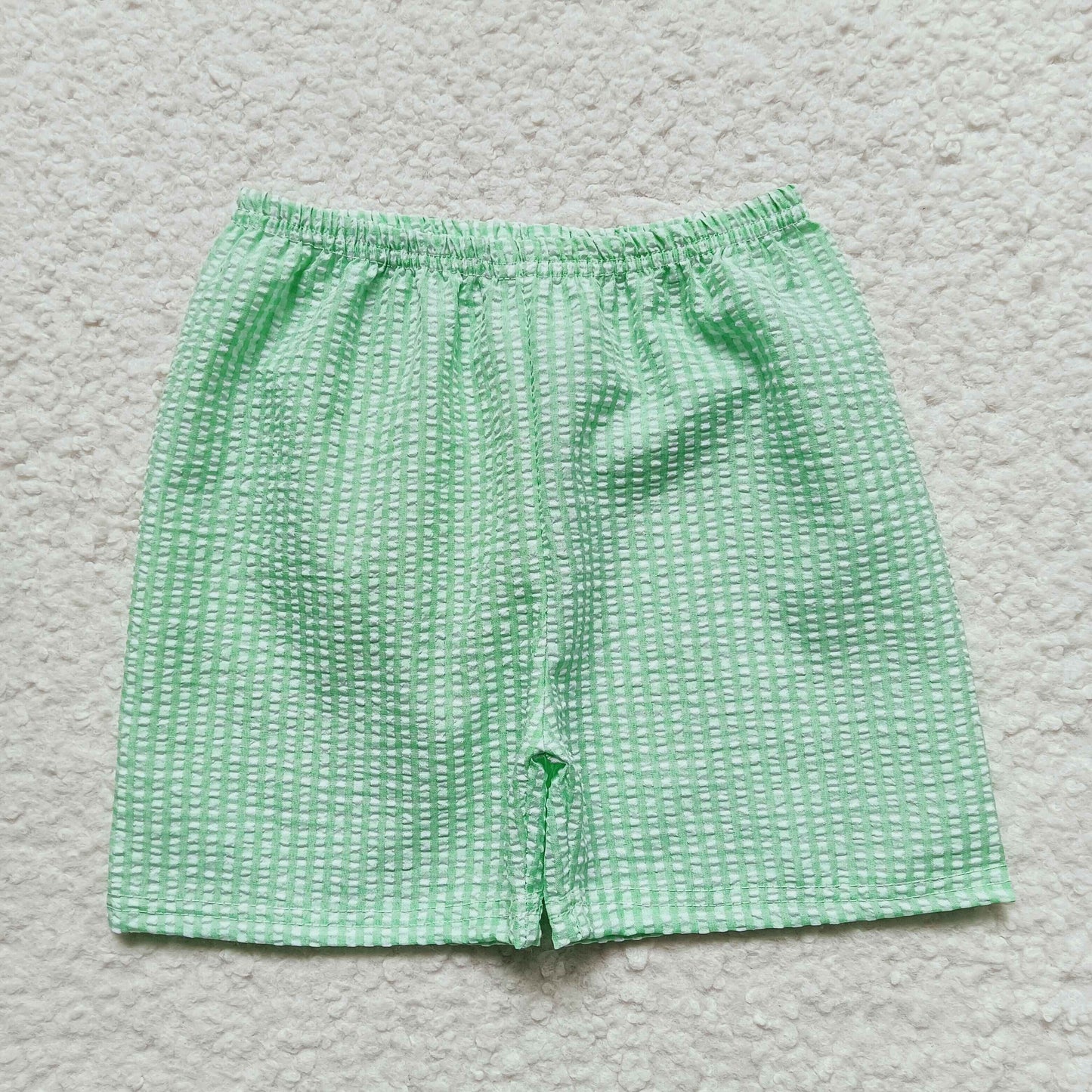 Green Seersucker Material Shorts