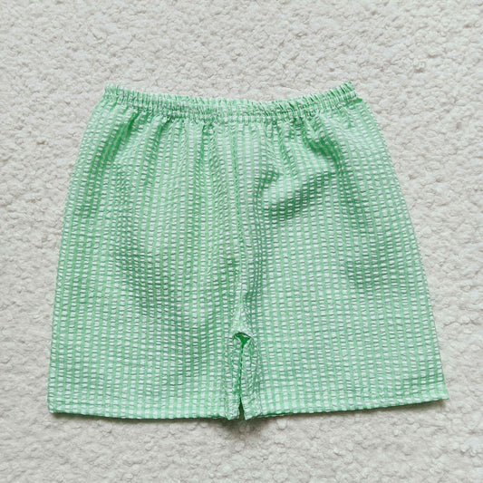 Green Seersucker Material Shorts